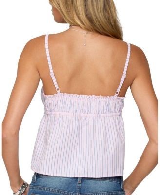 Edikted Avenly Striped Tie Front Babydoll Top