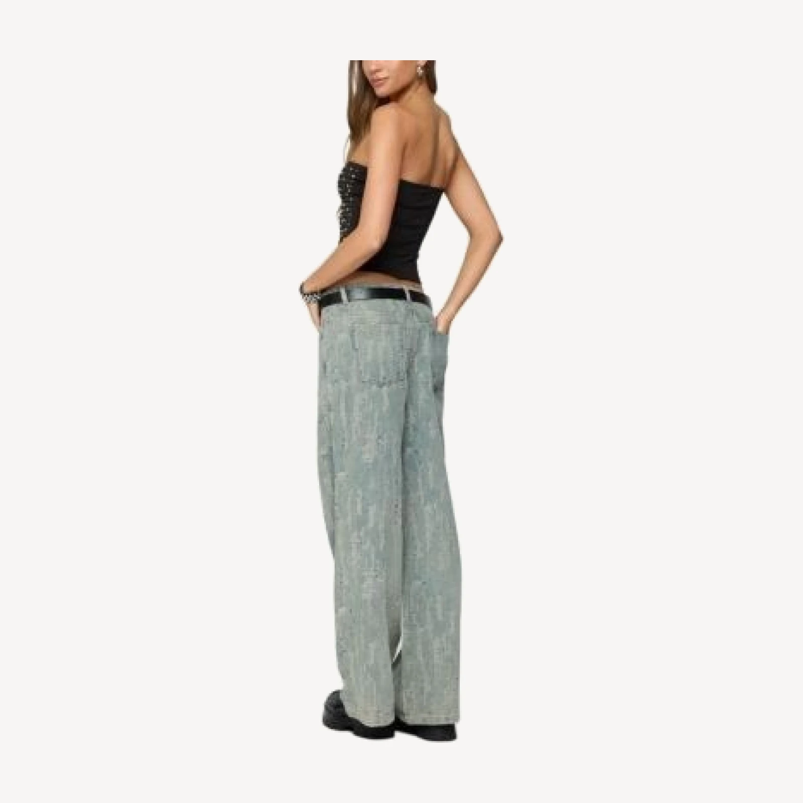 Edikted Blanco Studded Grommet Tube Top