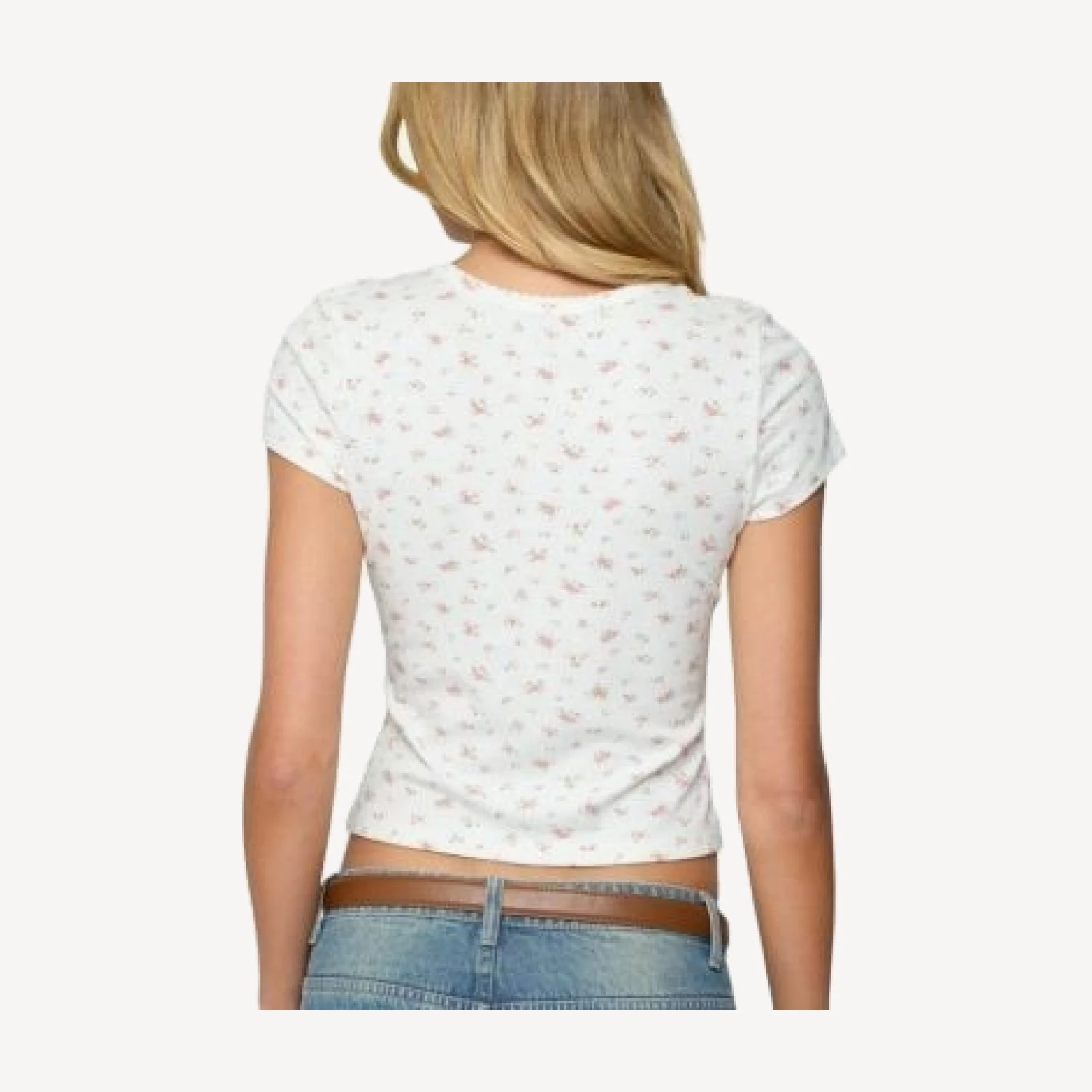 Edikted Odella Floral Ribbed Button Up Top