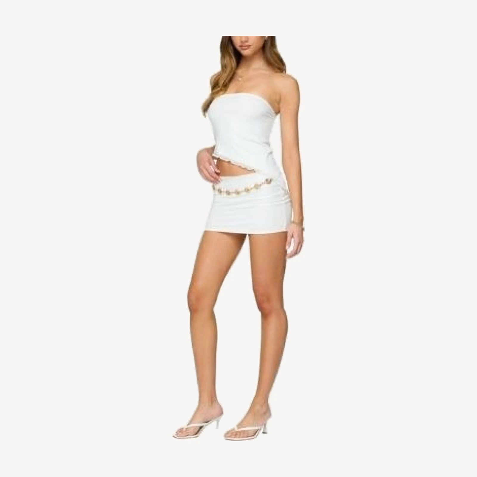 Edikted Vivi Mesh Asymmetric Tube Top