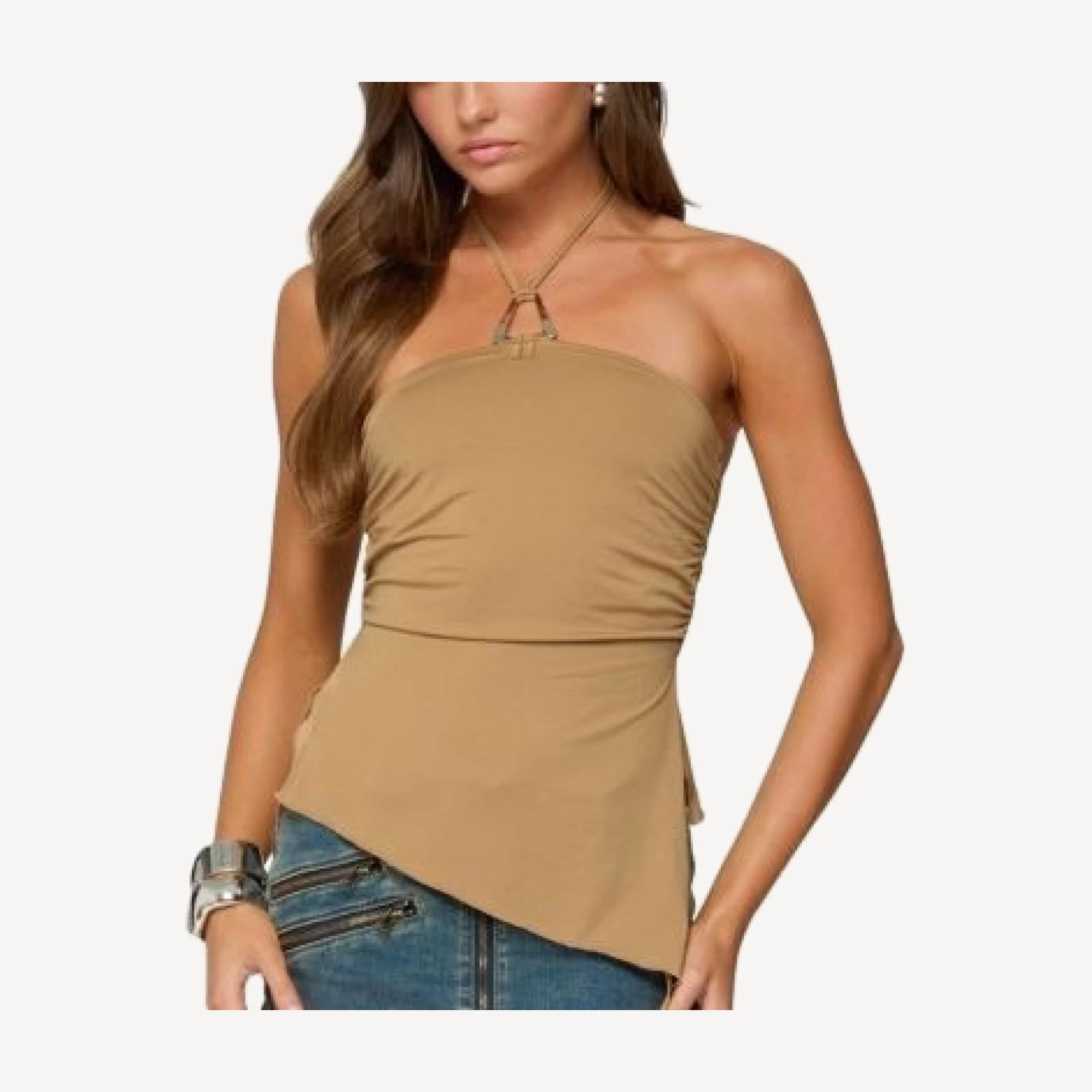 Edikted Malena Asymmetric Halter Top