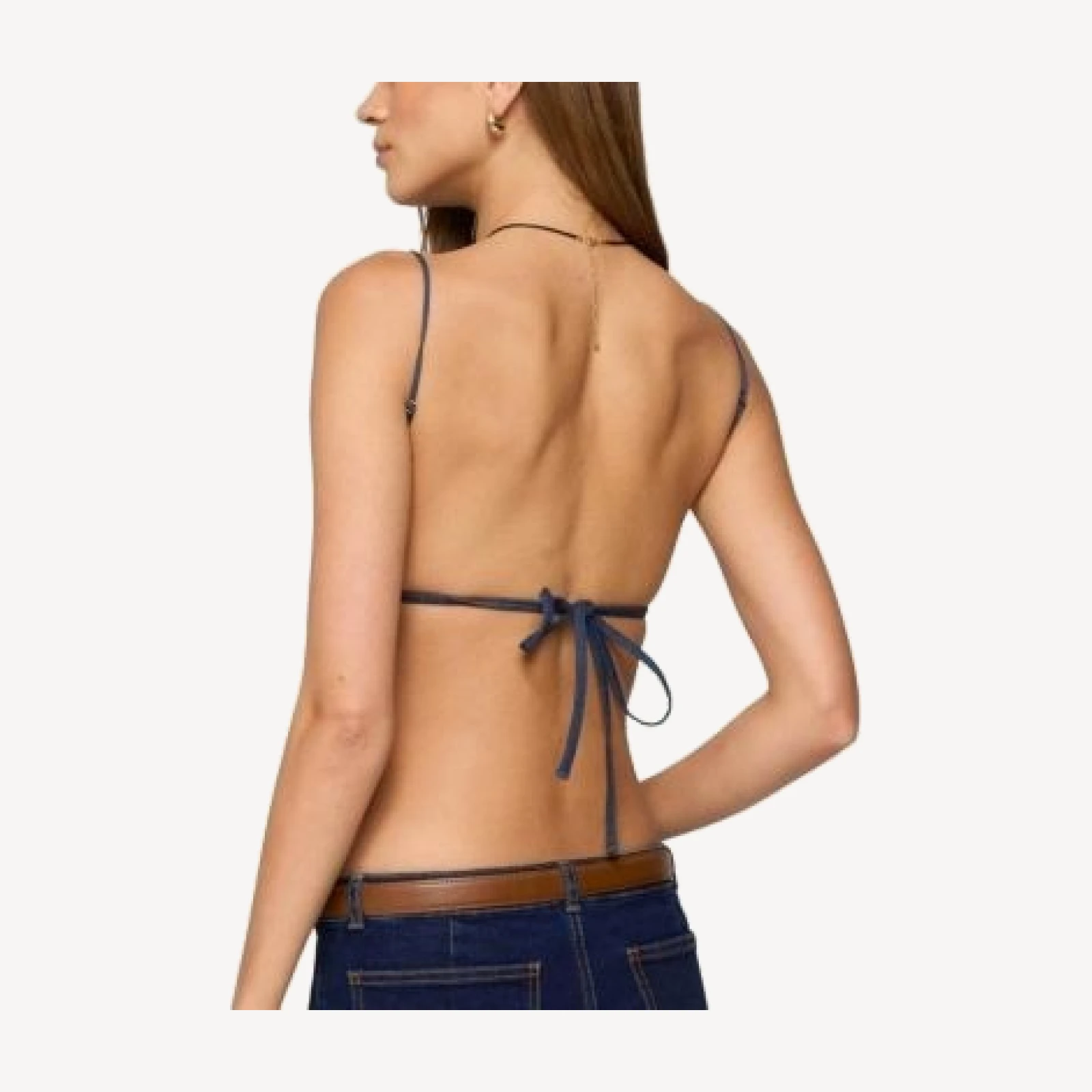 Edikted Conley Backless Denim Top