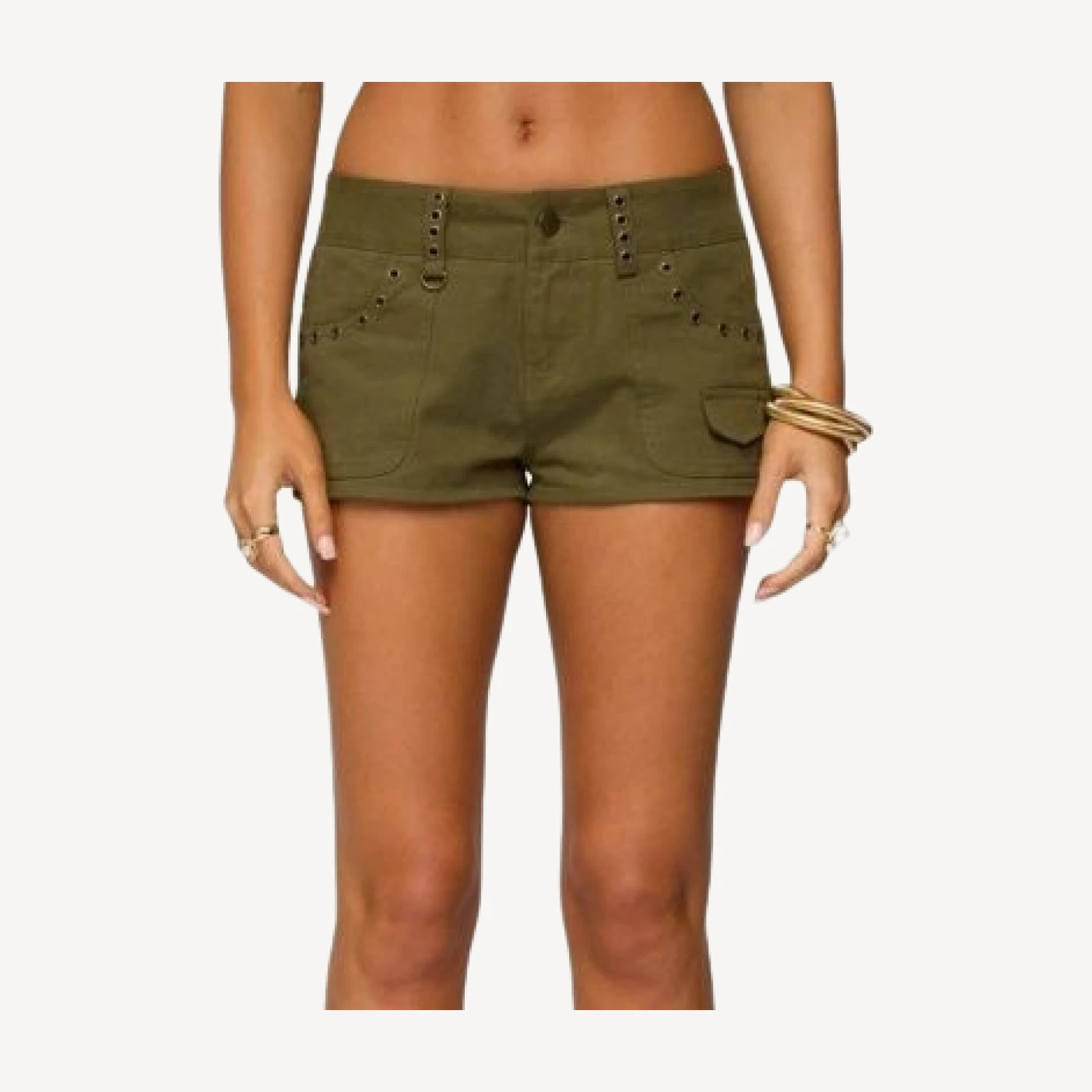 Edikted Hazen Grommet Low Rise Shorts