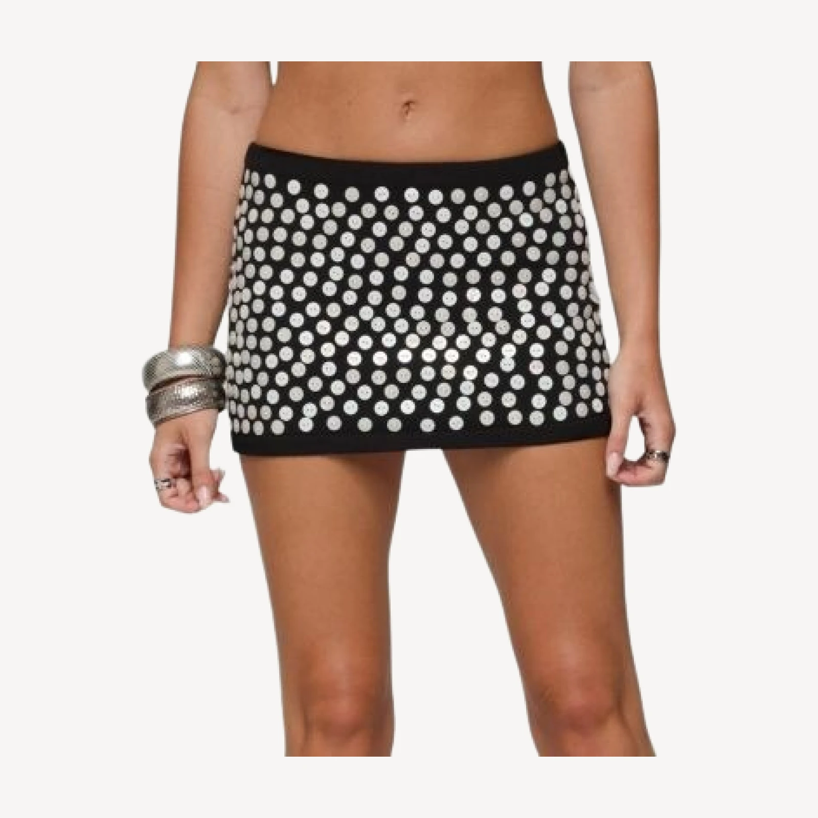 Edikted Ada Iridescent Button Knit Mini Skirt