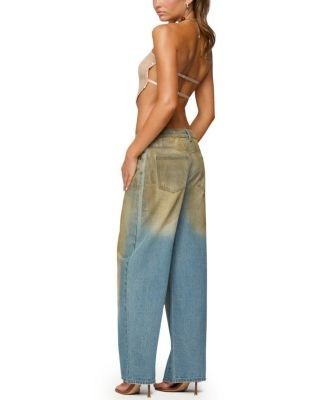 Edikted Sequin Backless Triangle Strapless Top