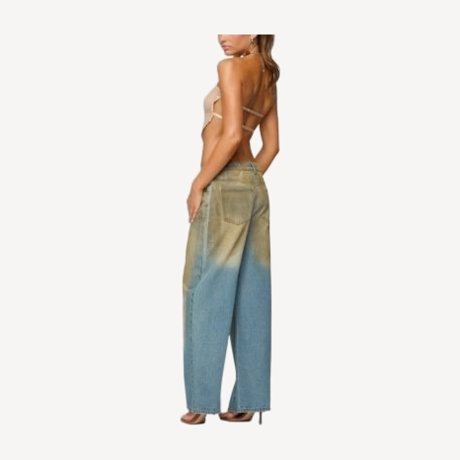 Edikted Sequin Backless Triangle Strapless Top