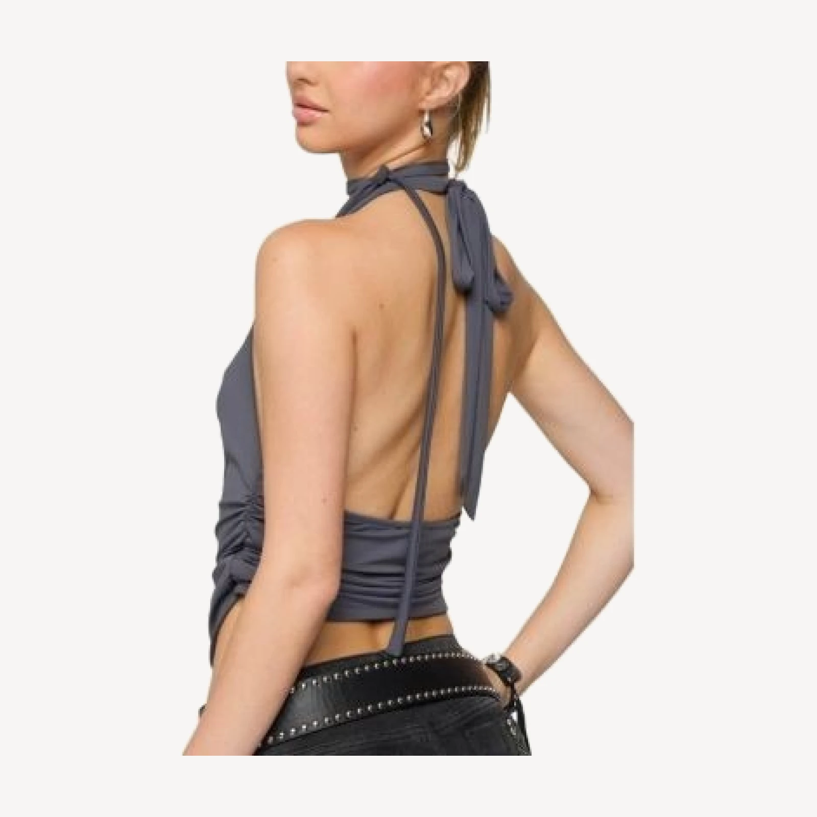 Edikted Two Piece Cowl Neck Scarf Halter Top