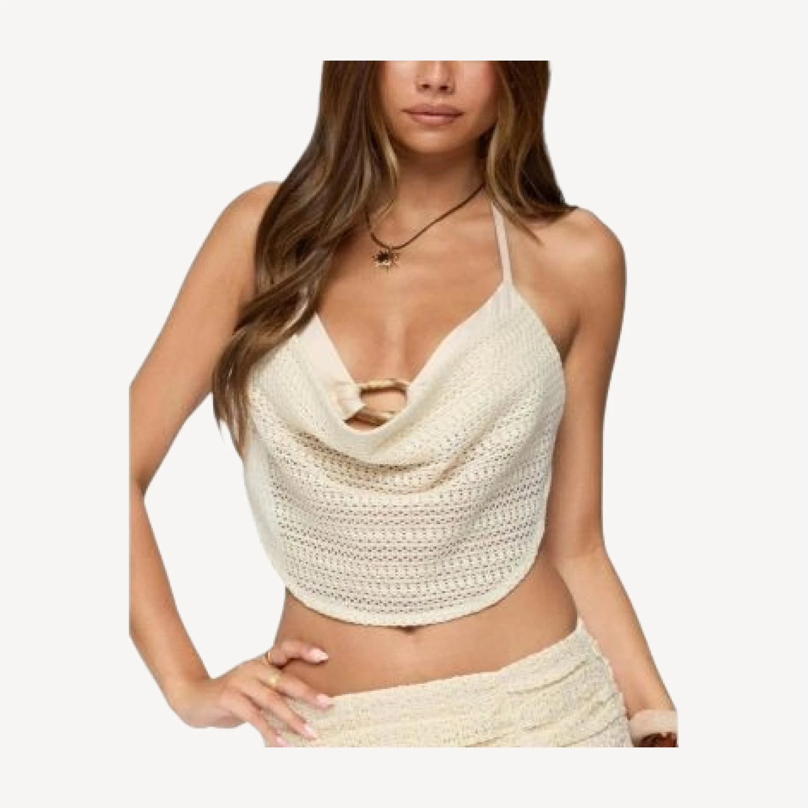 Edikted Anja Backless Layered Bra Top