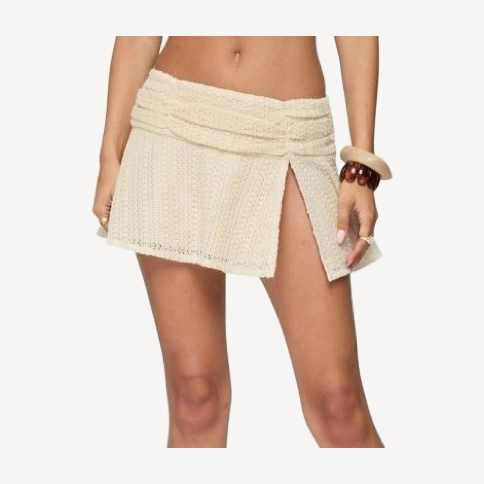 Edikted Anja Textured Ruched Mini Skirt