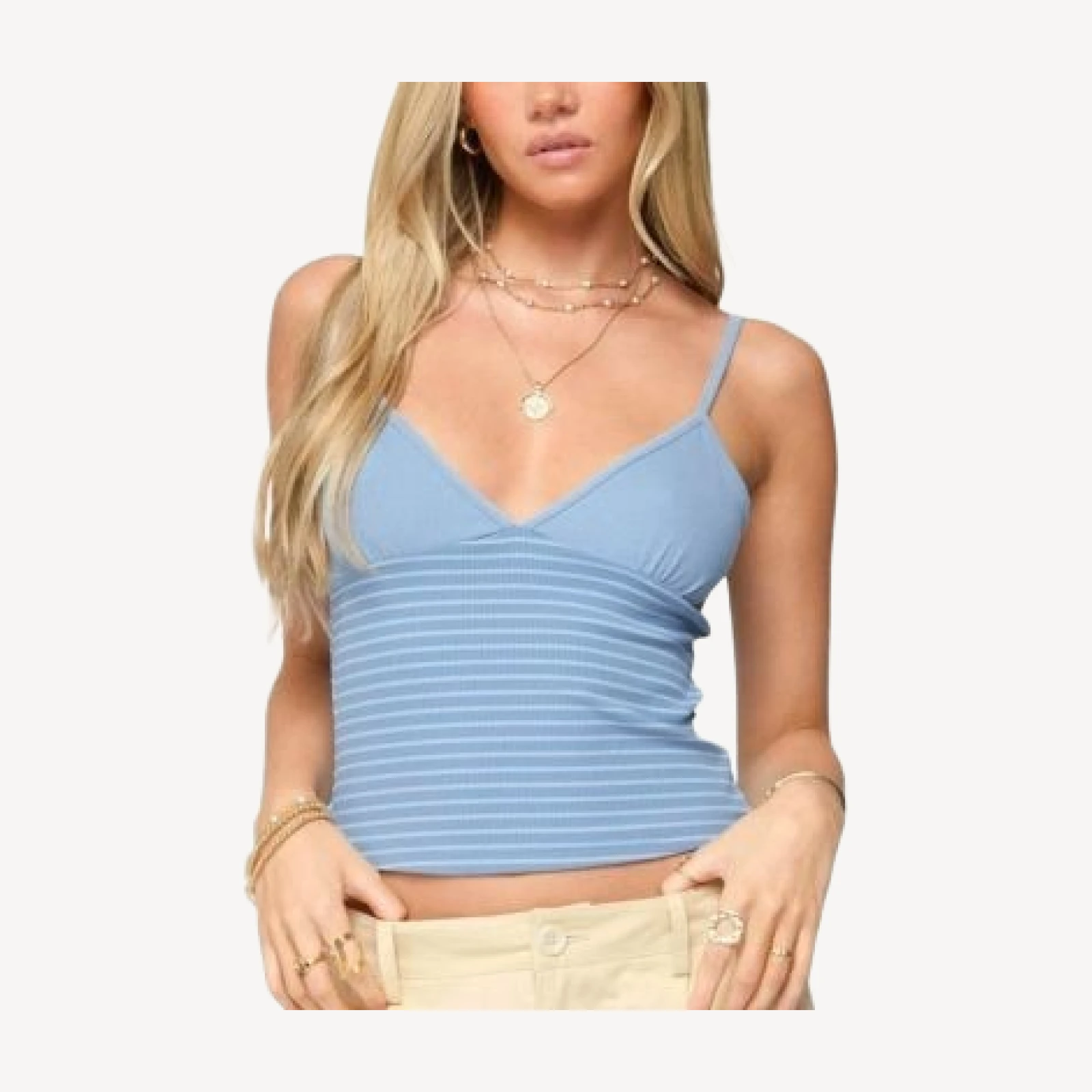 Edikted Hemsley Striped Ribbed Tank Top