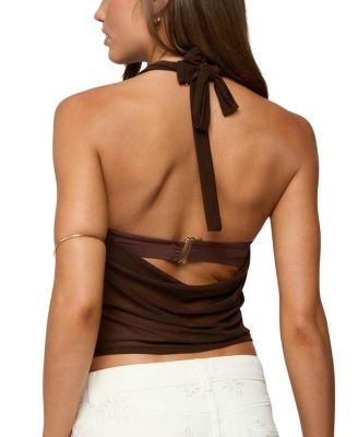 Edikted Issey Layered Bra Cowl Neck Top