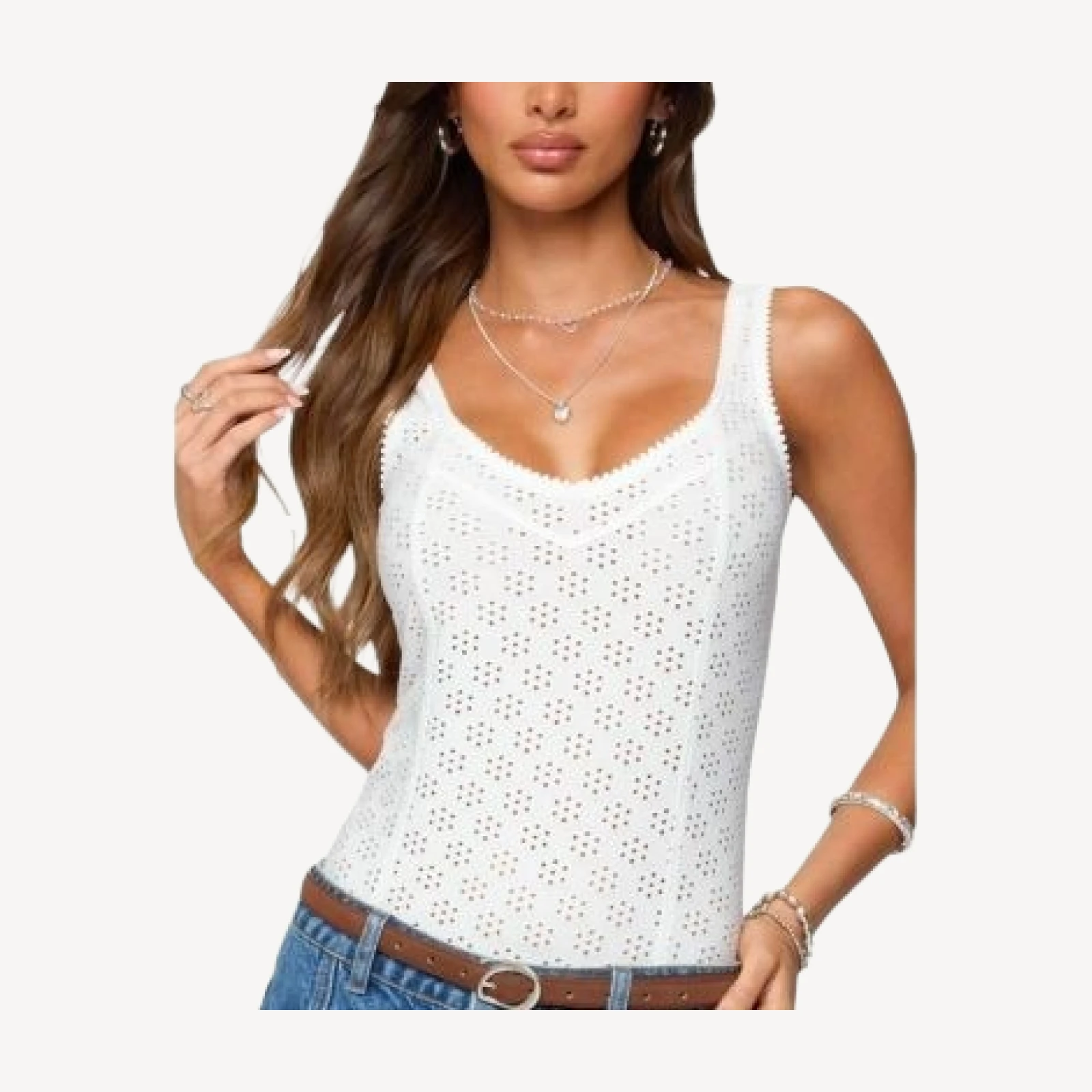 Edikted Clementina Eyelet Bodysuit
