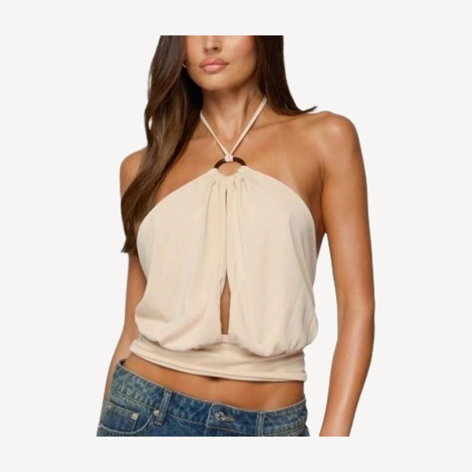 Edikted Khalia Backless Cut Out Halter Top
