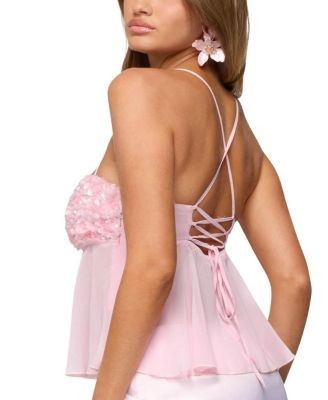 Edikted Vella Sequin Sheer Chiffon Top