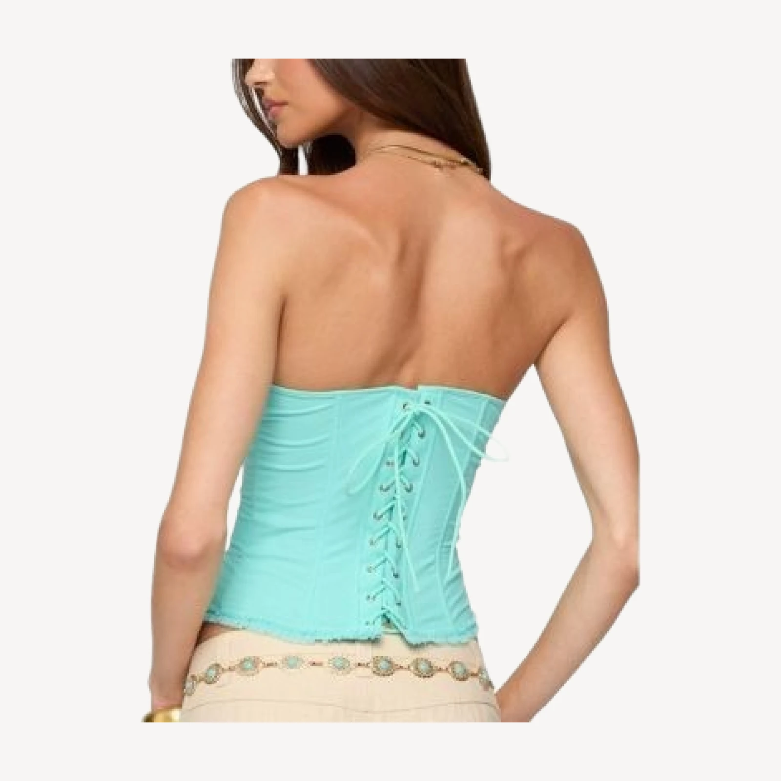 Edikted Deirdre Mesh Lace Up Corset
