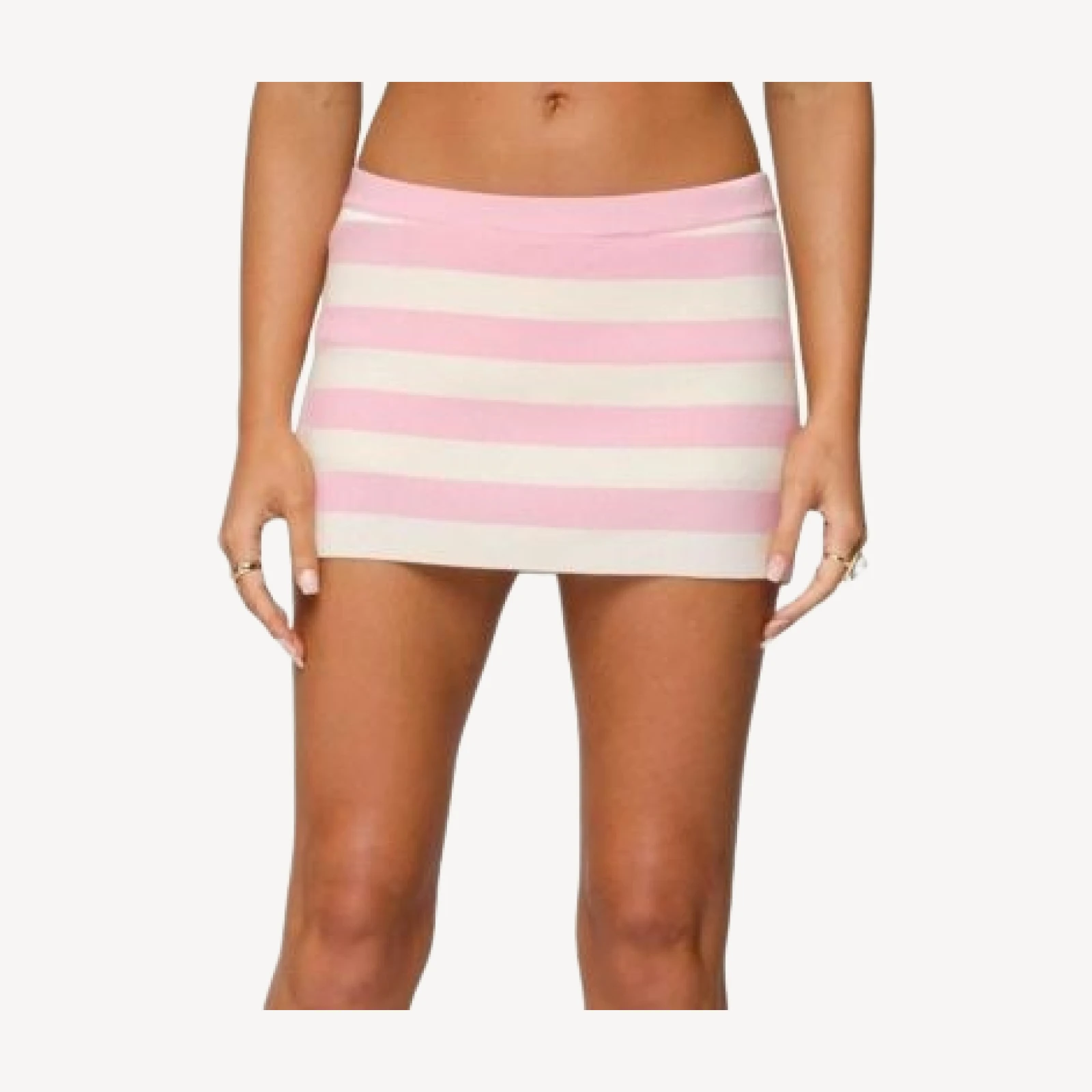 Edikted Kezia Striped Knit Mini Skort