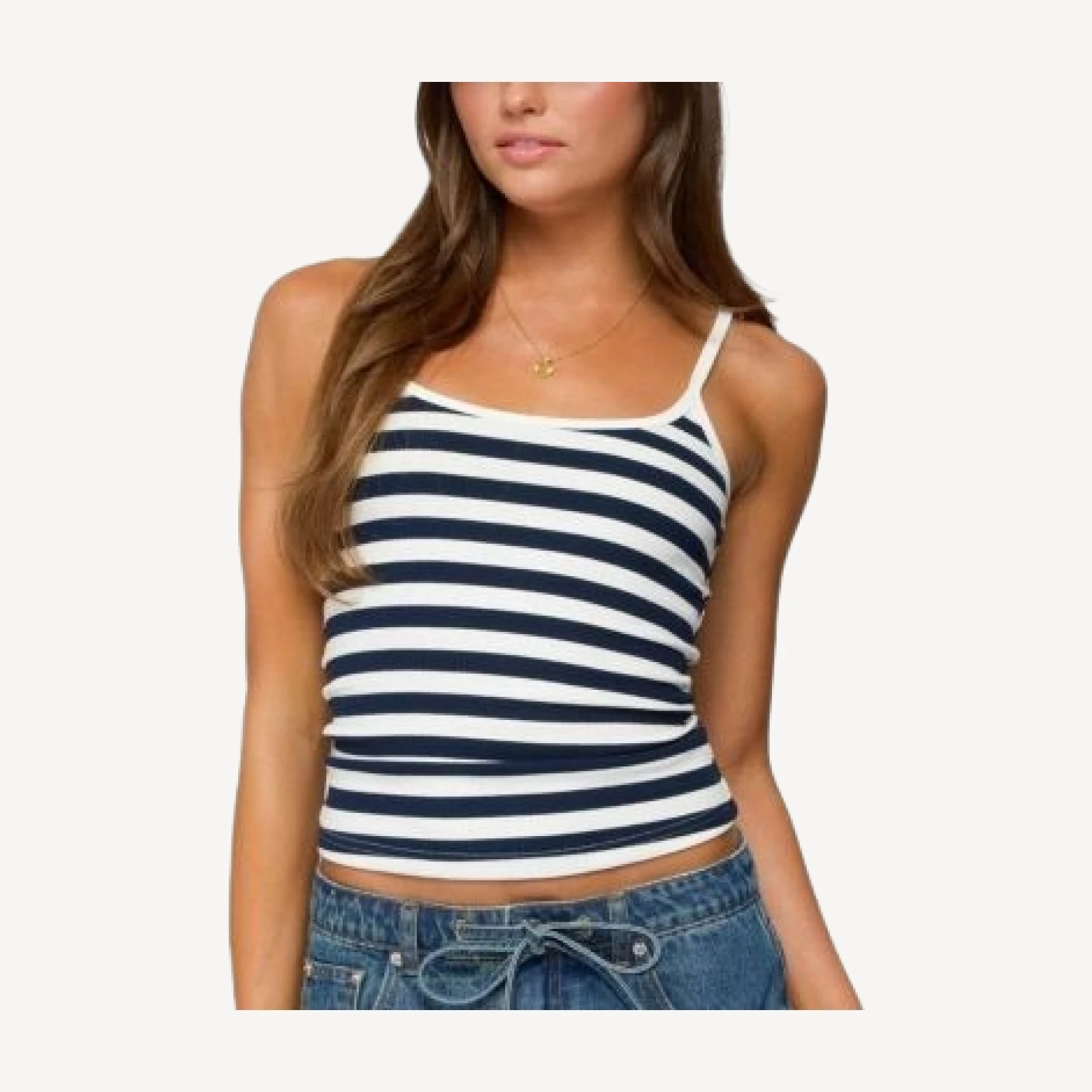 Edikted Bailee Striped Ribbed Tank Top