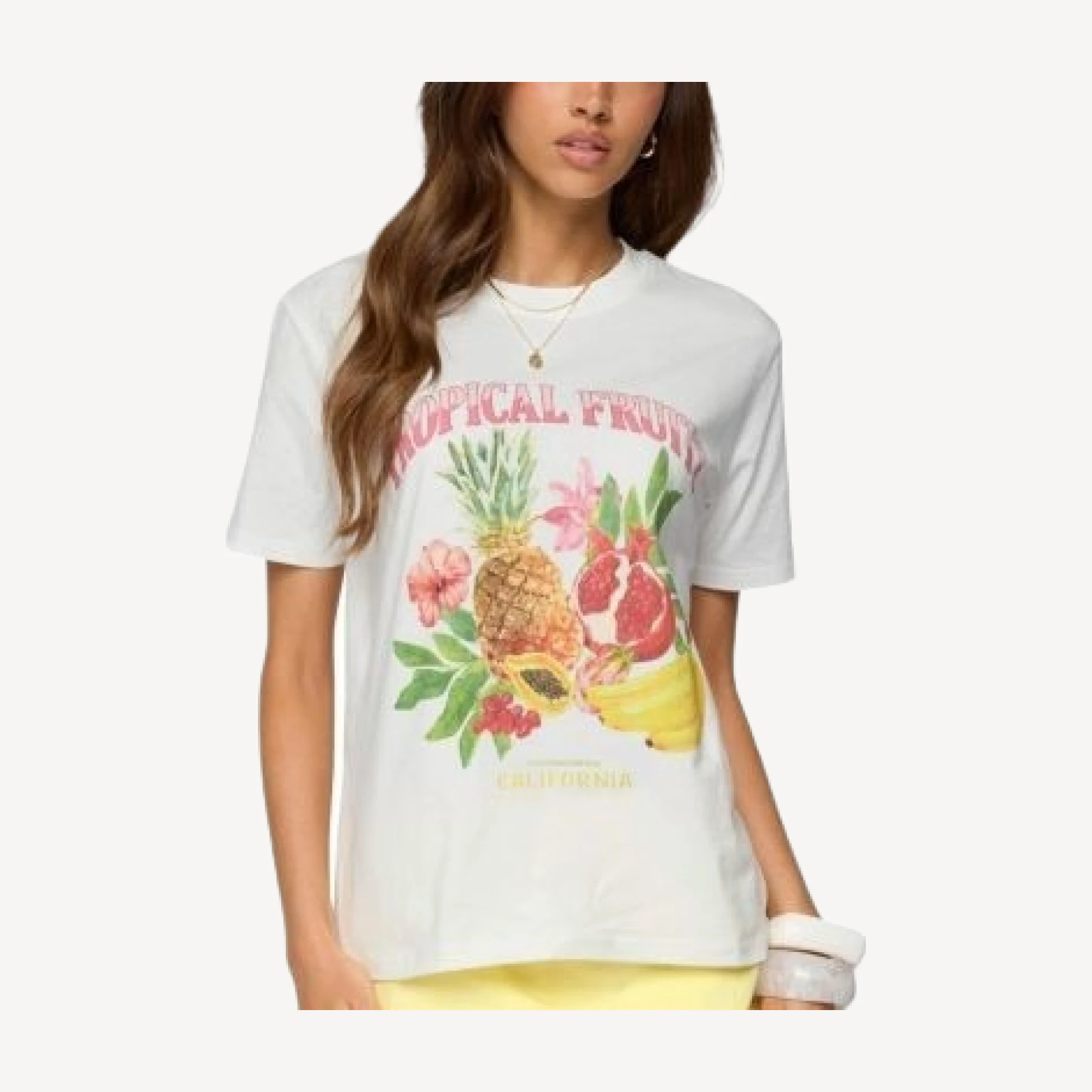 Edikted Tropical Fruits Graphic T-Shirt