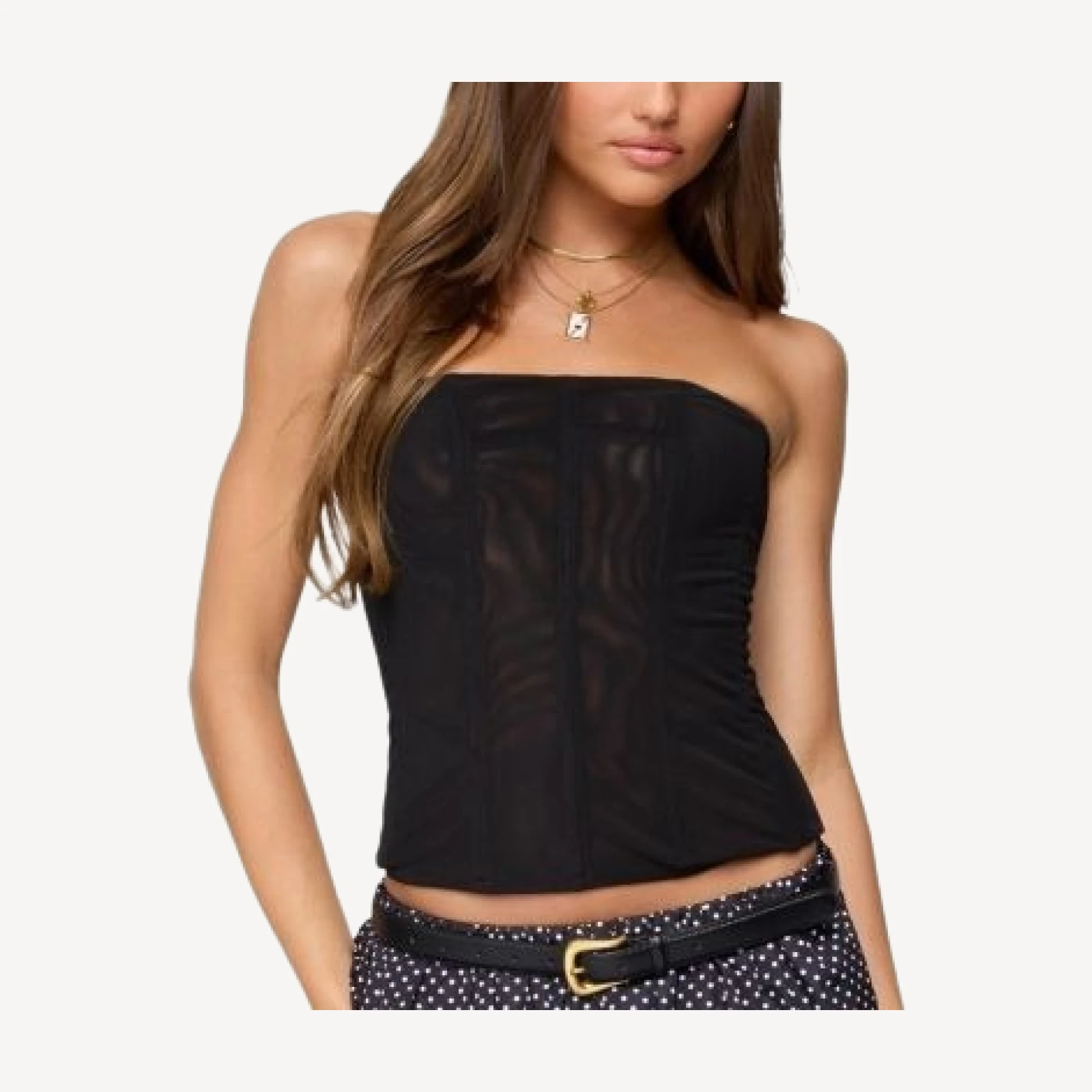 Edikted Reed Sheer Mesh Corset