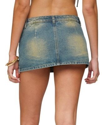 Edikted Mixed Buttons Denim Mini Skort