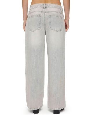 Edikted Petite Magda Low Rise Jeans in Gray Wash