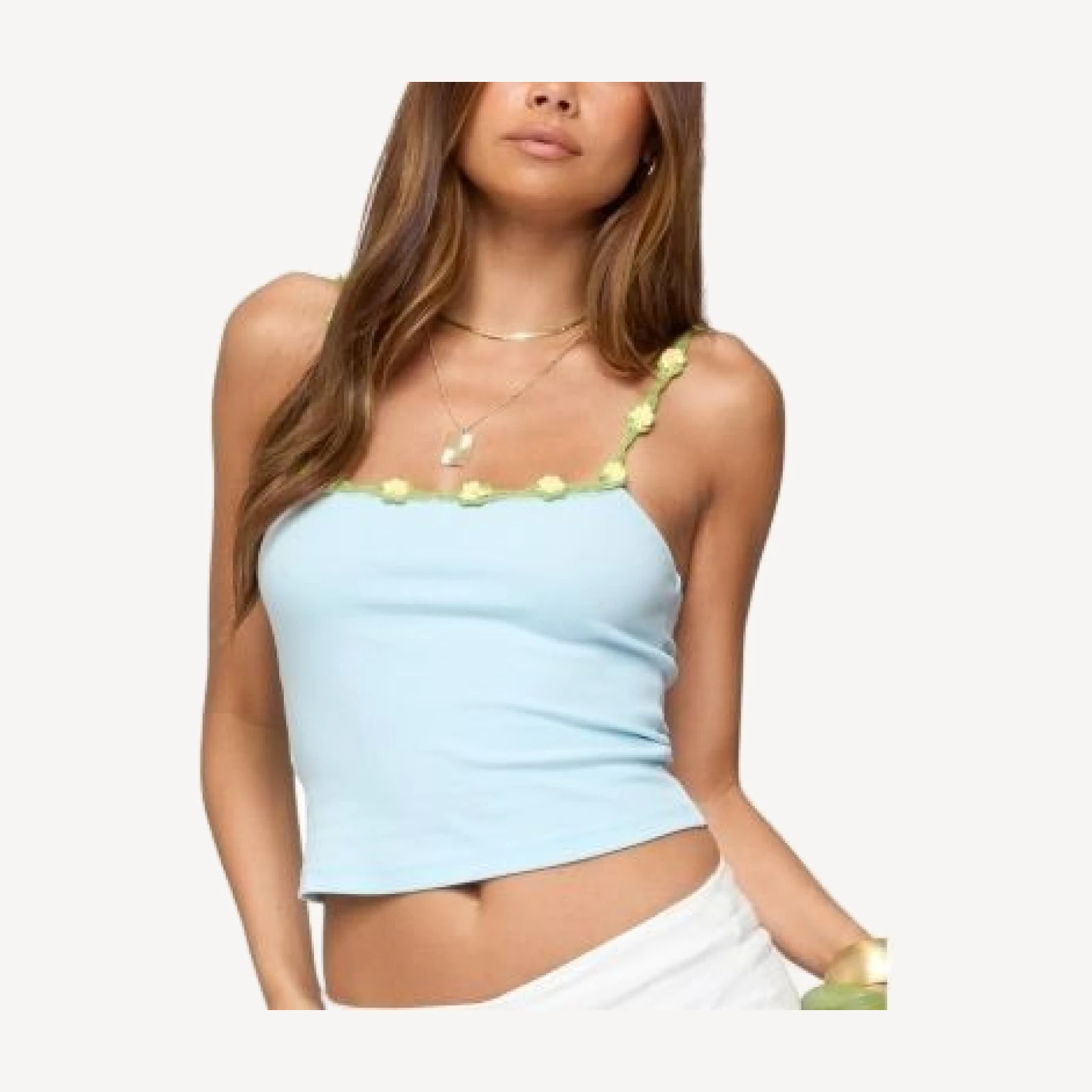 Edikted Dima Crochet Trim Tank Top