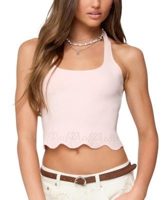 Edikted Jazmyn Scalloped Halter Top