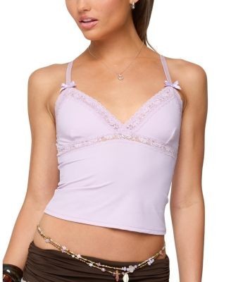 Edikted Fran Lacey V Neck Tank Top