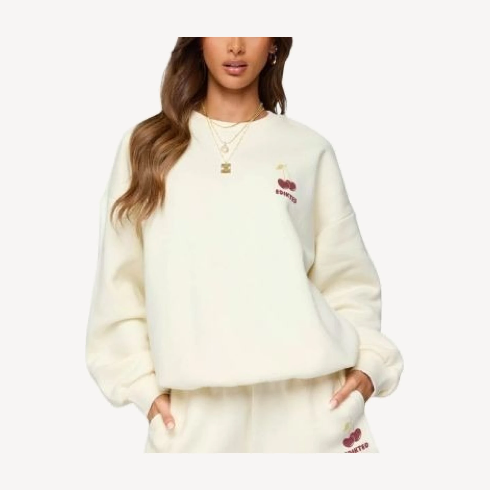 Edikted Cherry Babe Sweatshirt