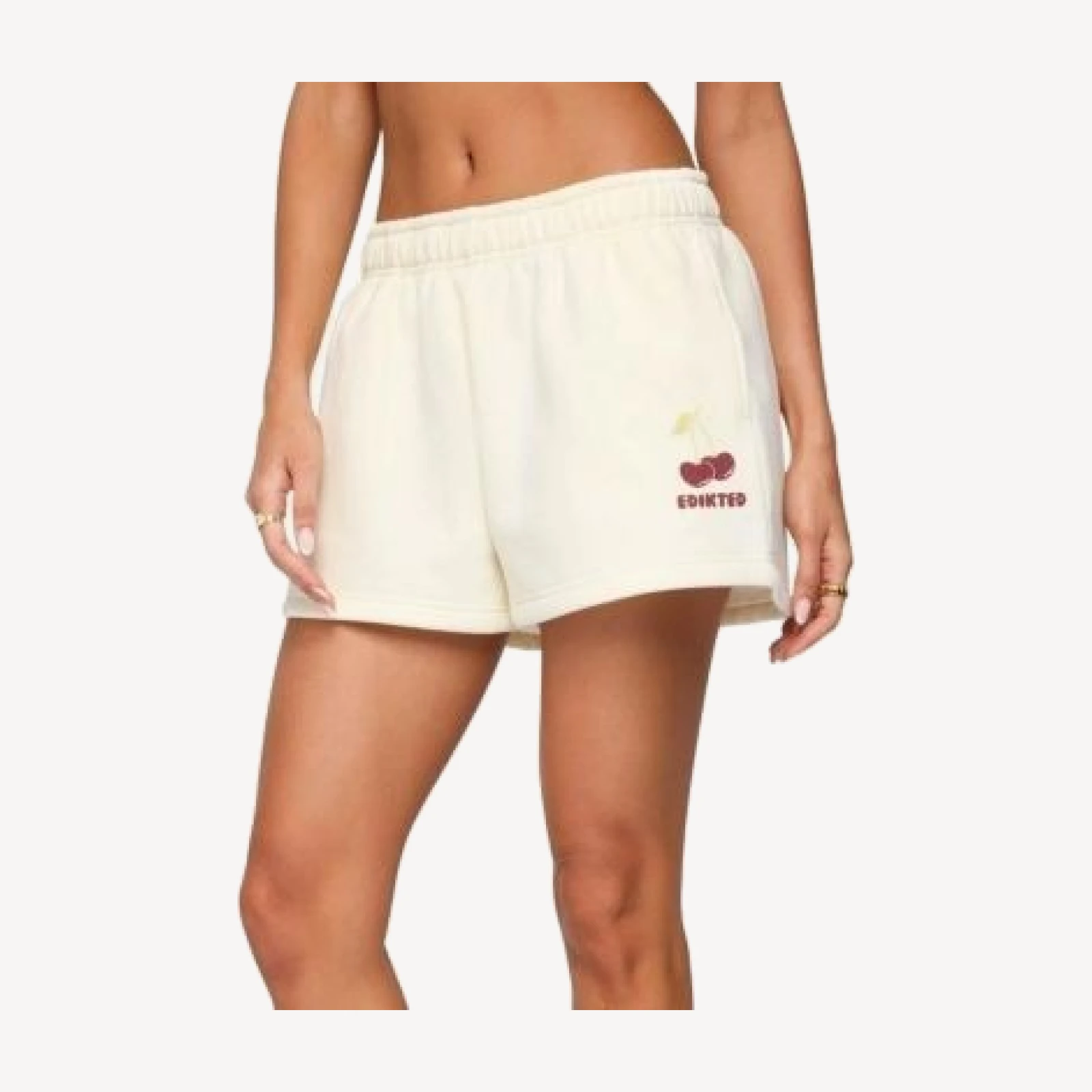 Edikted Cherry Babe Sweat Shorts