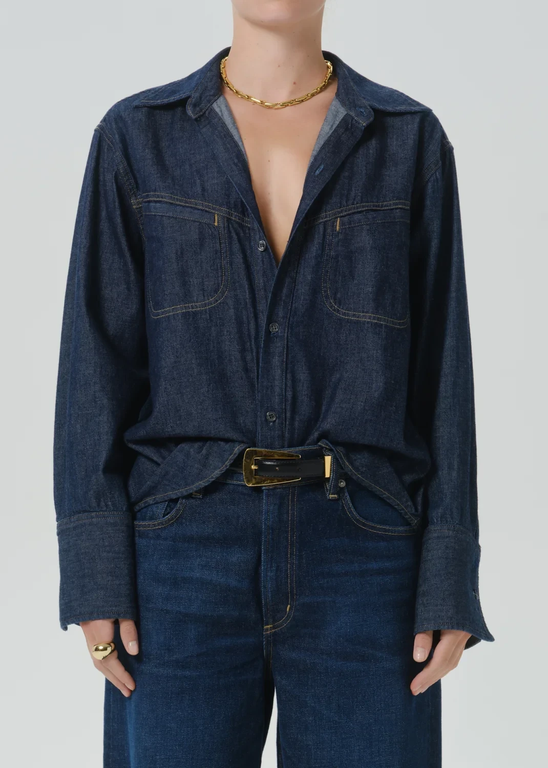 Solene Japanese Denim Shirt in Piave