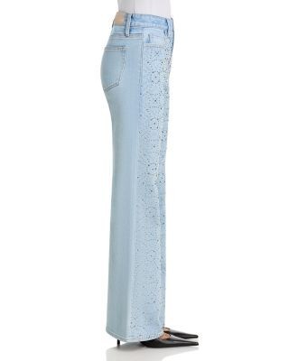Paige Sofia Embellished Mid Rise Jeans in Flora Embellished