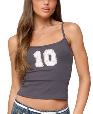Edikted 10 Floral Lacey Patch Tank Top
