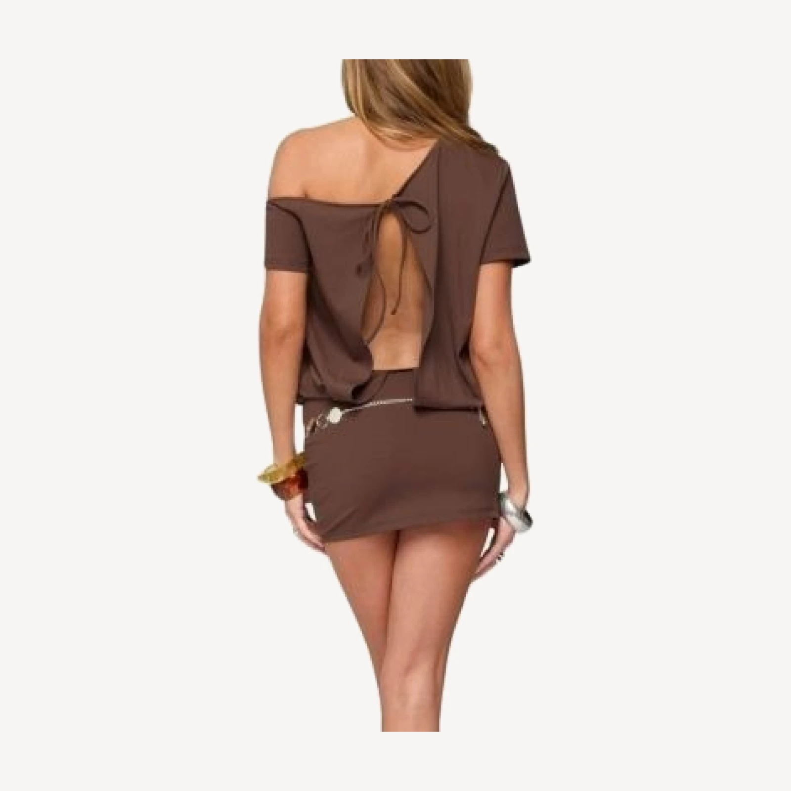 Edikted Dorie Off Shoulder Cut Out Mini Dress