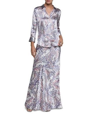 L'Agence Ryker Bias Silk Skirt