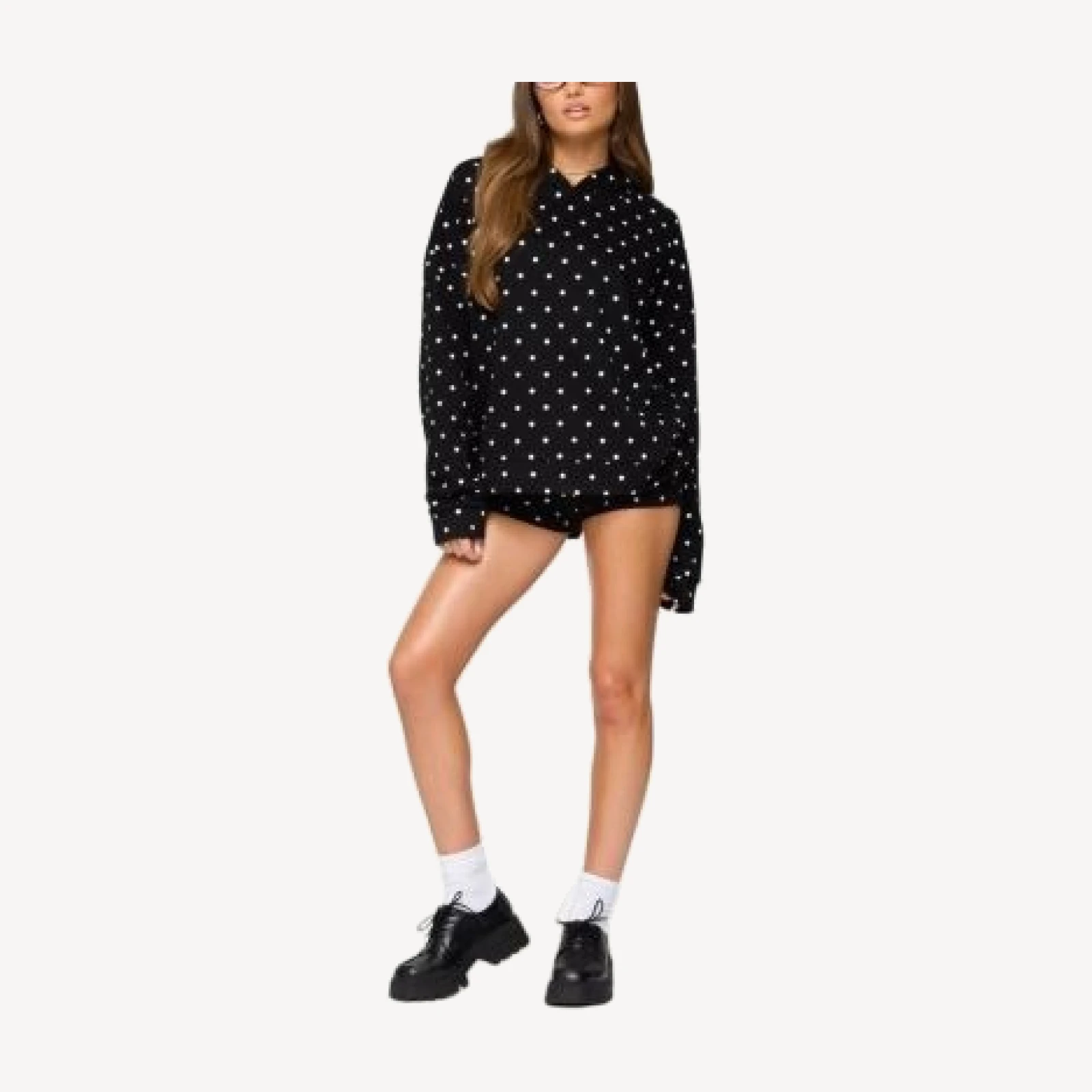 Edikted Chelsie Polka Dot Hoodie