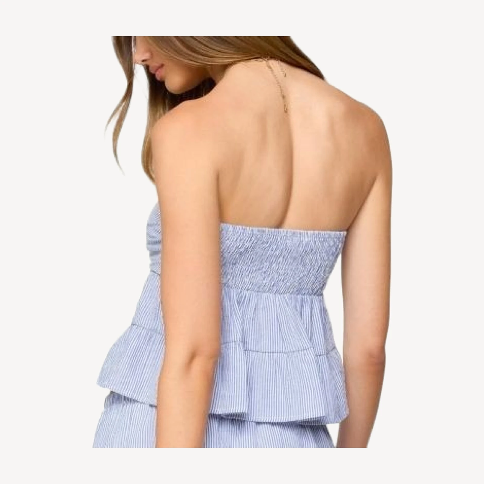 Edikted Dora Strapless Eyelet Babydoll Top