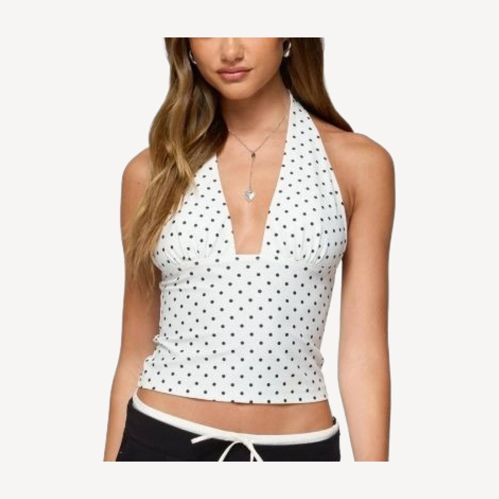 Edikted Blaire Polka Dot Halter Top