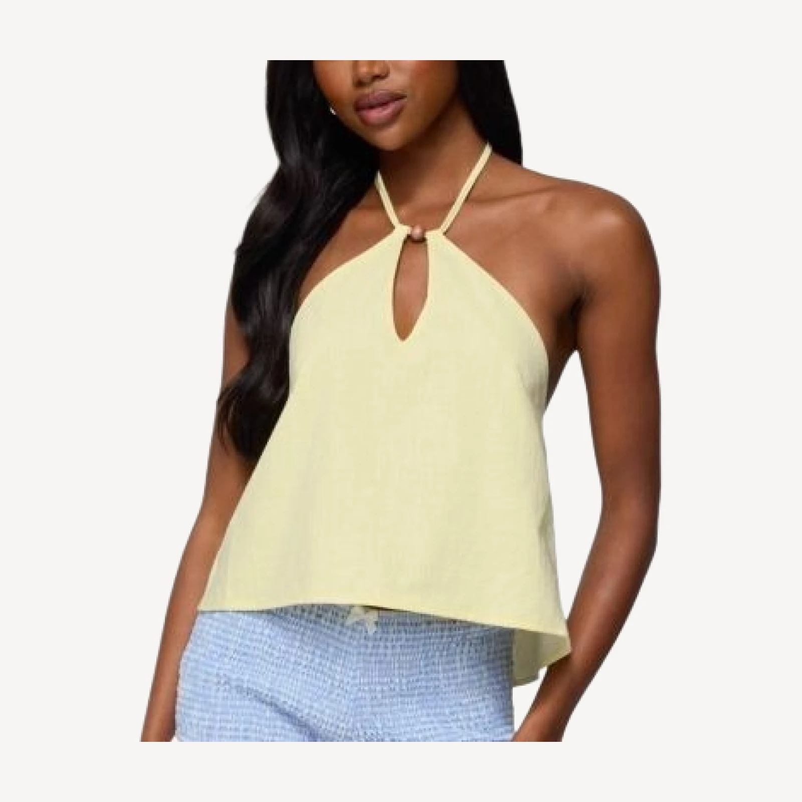 Edikted Oliviana Linen Look Halter Top