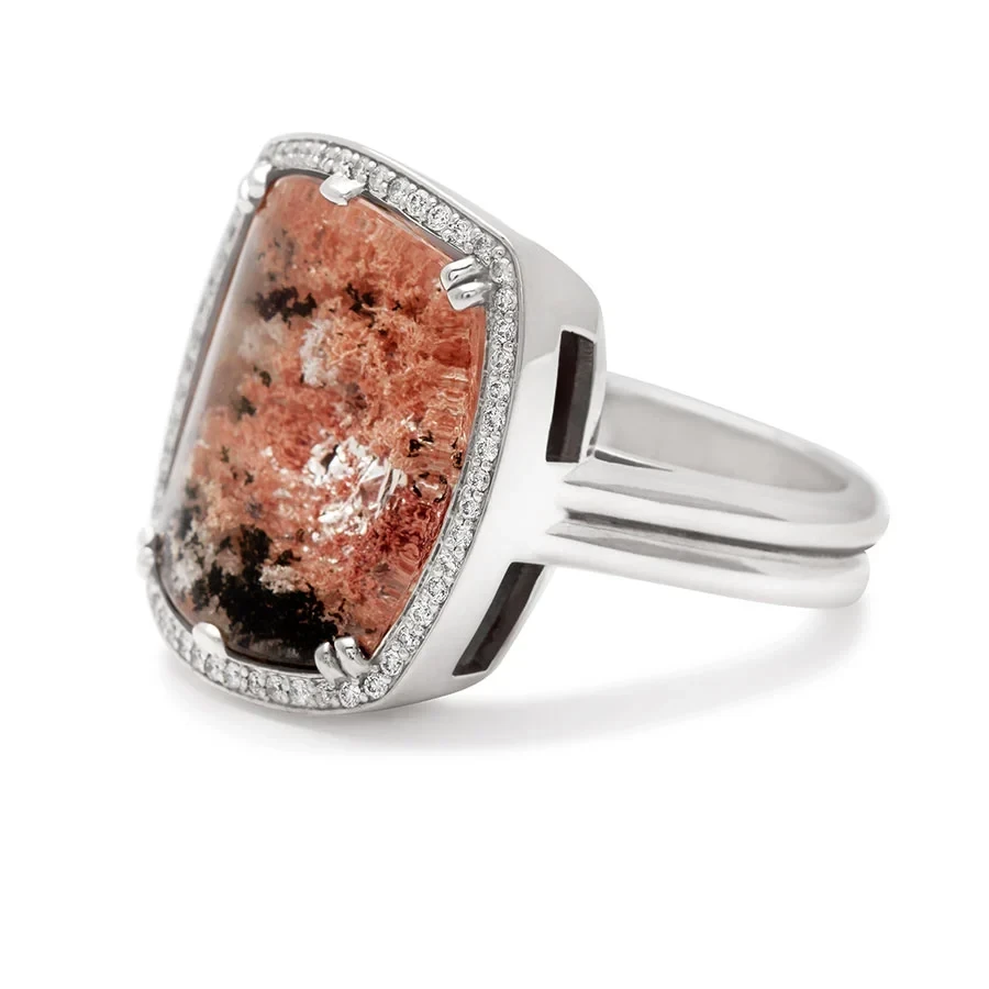 Terra Firma Bea Ring - White Gold, Quartz & White Diamond