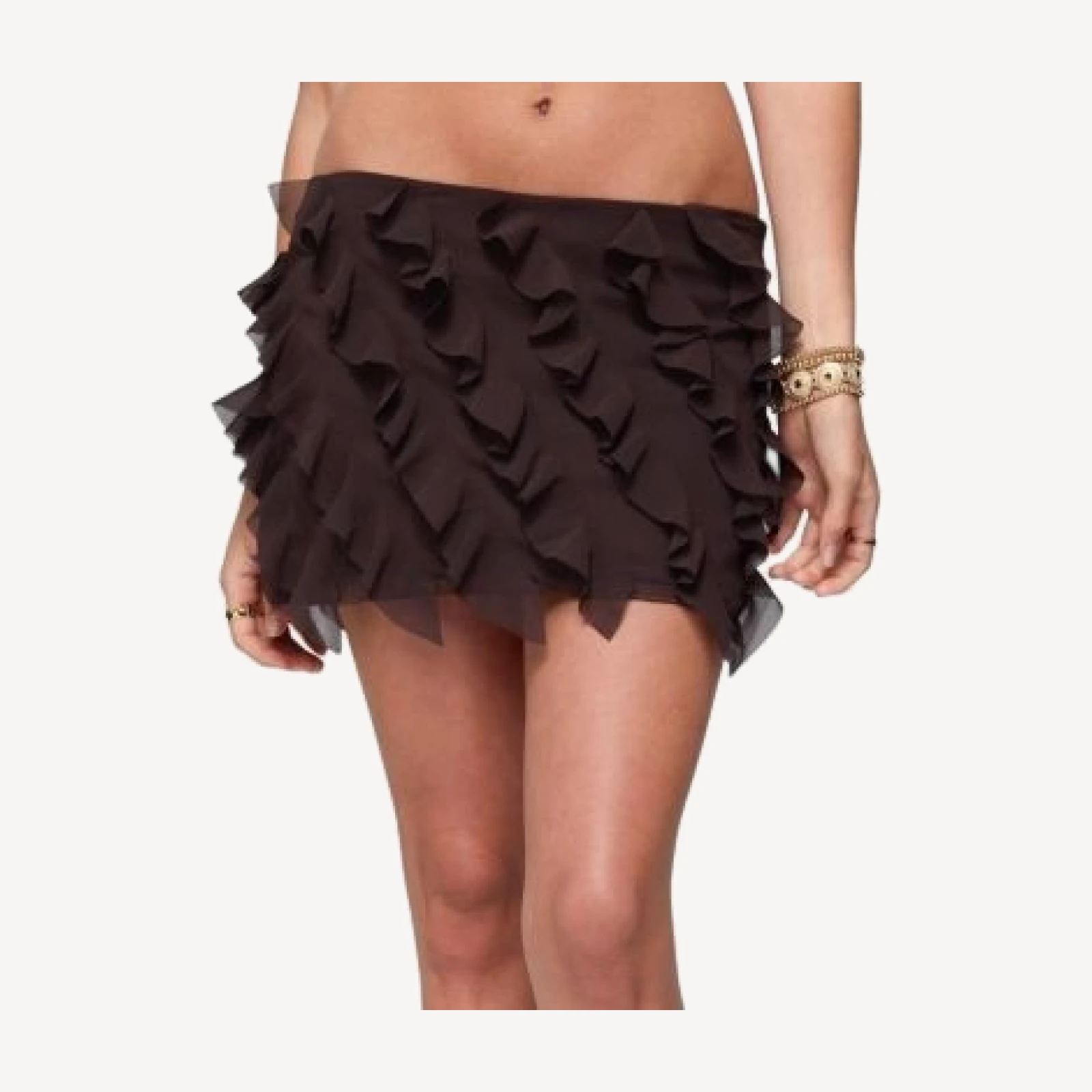 Edikted Clare Chiffon Ruffled Mini Skirt