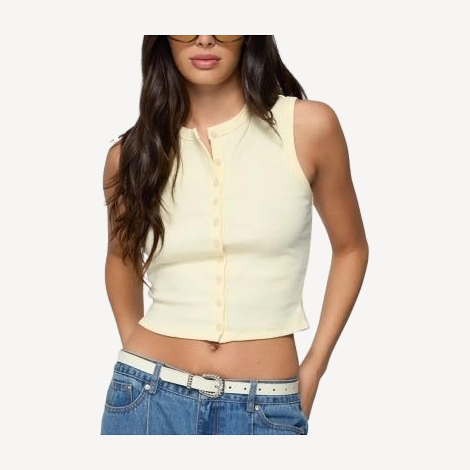 Edikted Basel Button Up Tank Top