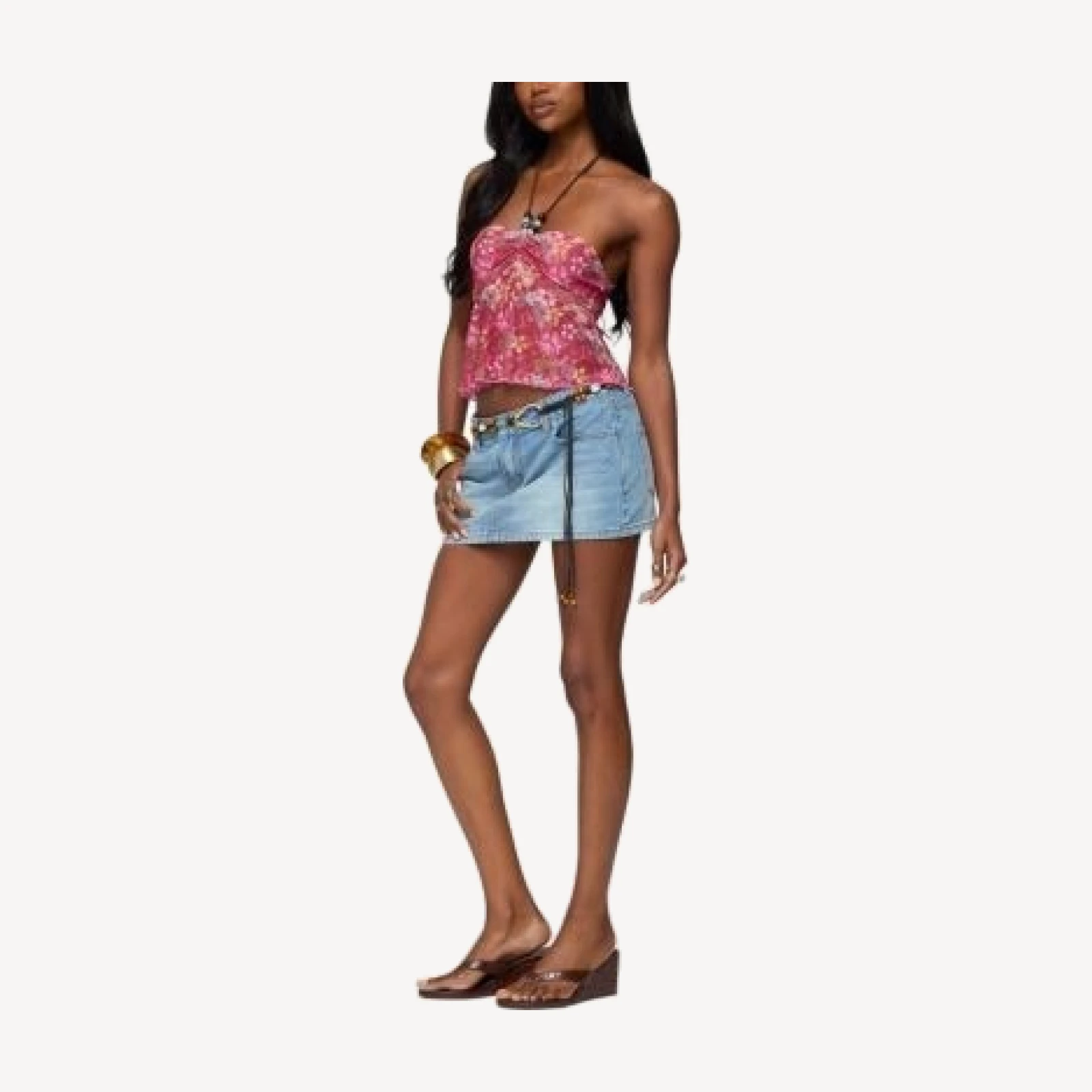 Edikted Chiara Denim Micro Skirt