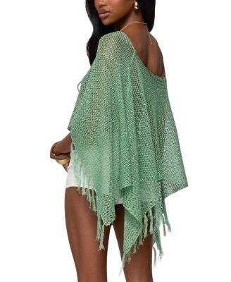 Edikted Sequin Fringe Knit Poncho