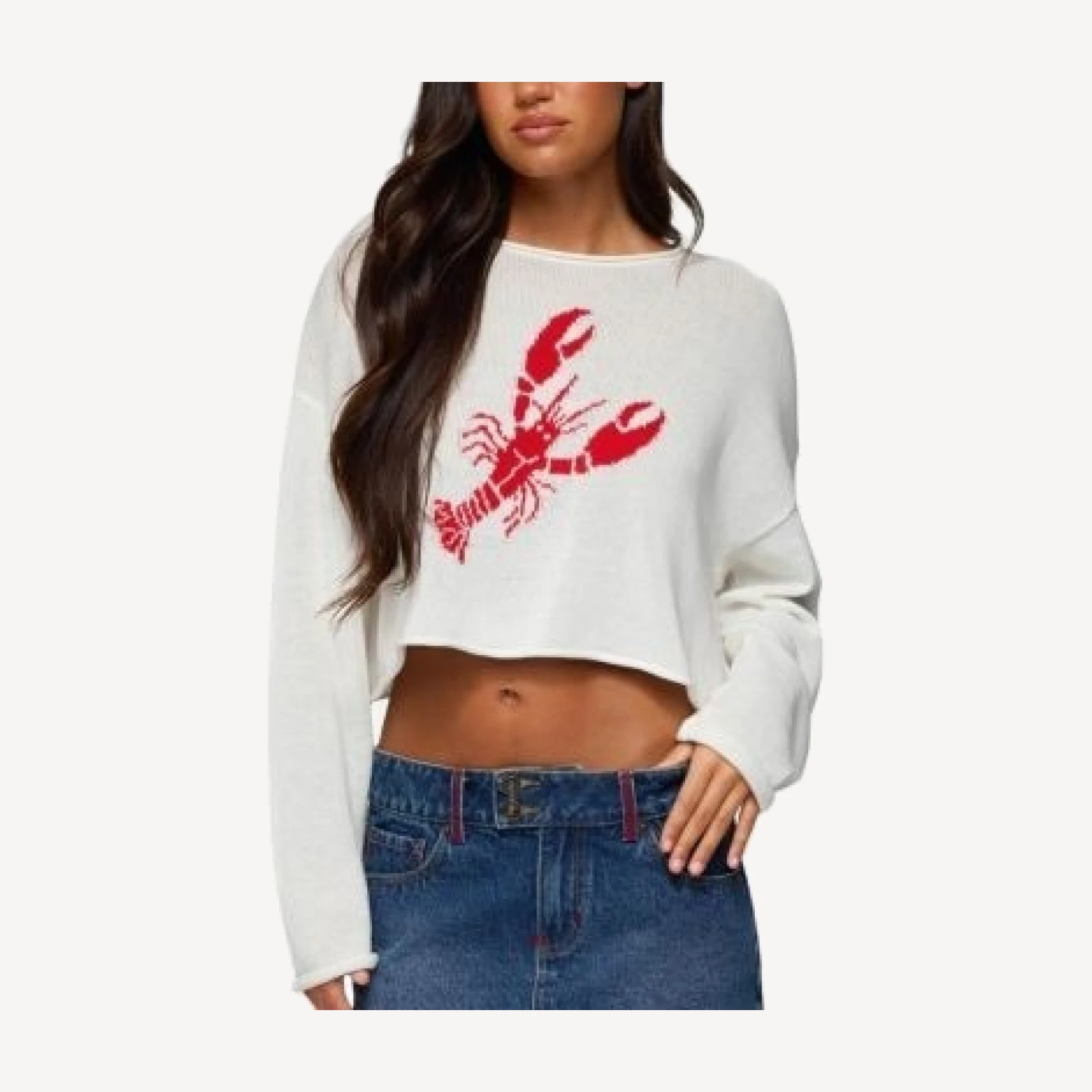 Edikted Lobster Babe Oversized Knit Top