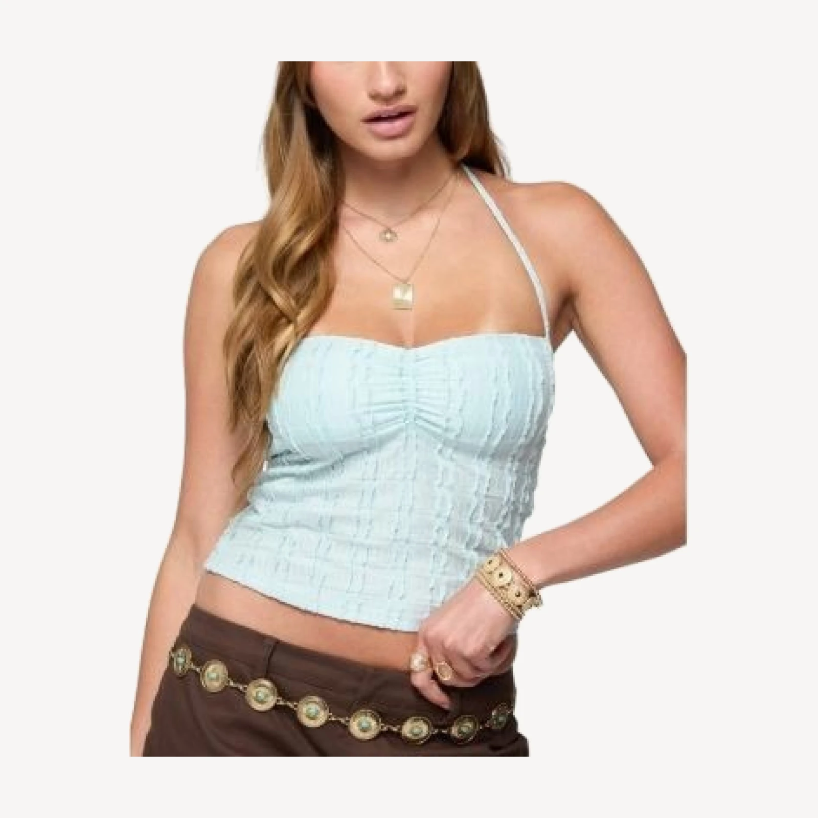 Edikted Galya Textured Halter Top