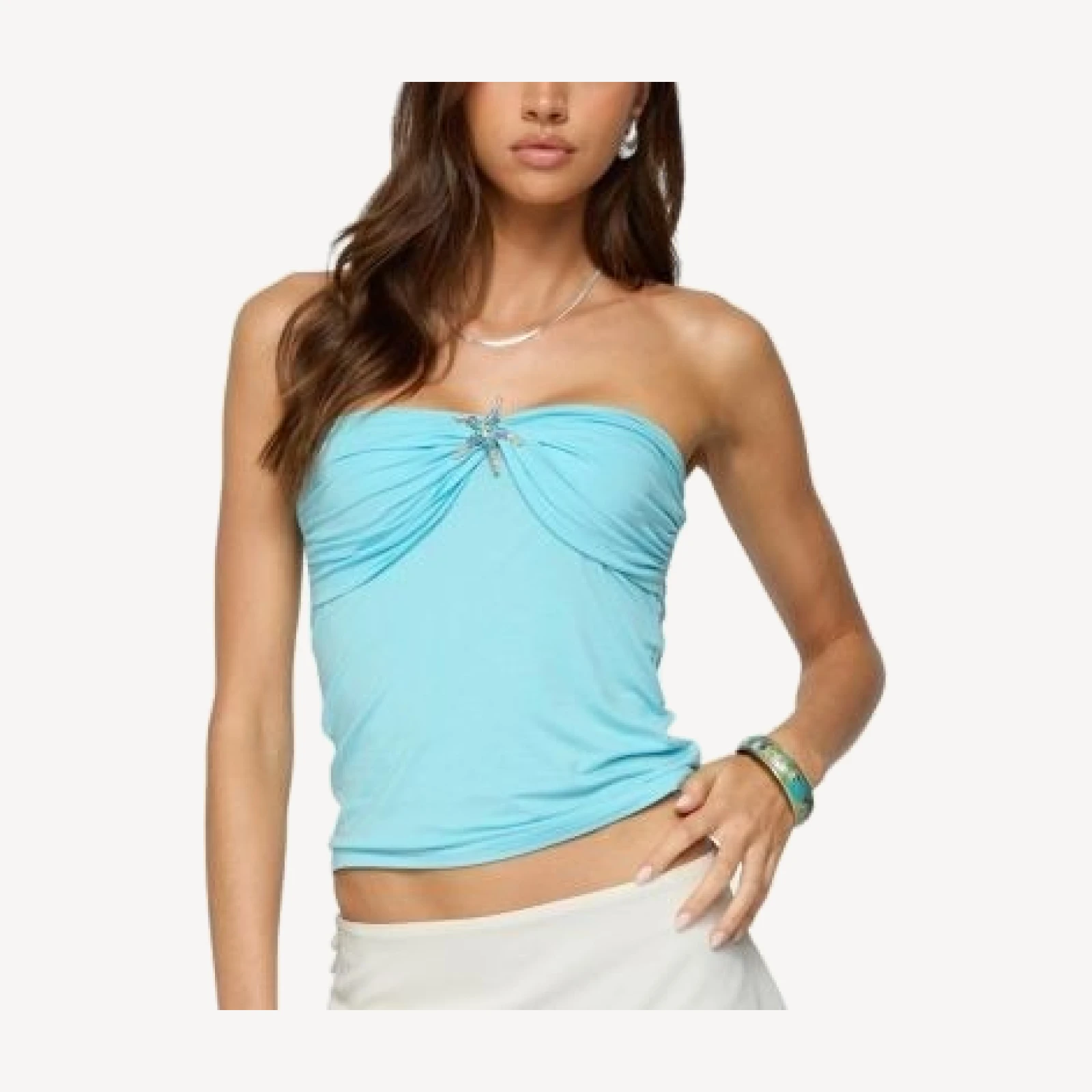Edikted Seaborn Strapless Twist Front Top