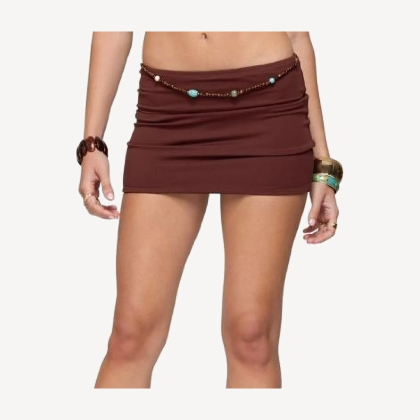 Edikted Neri Beaded Belt Mini Skirt