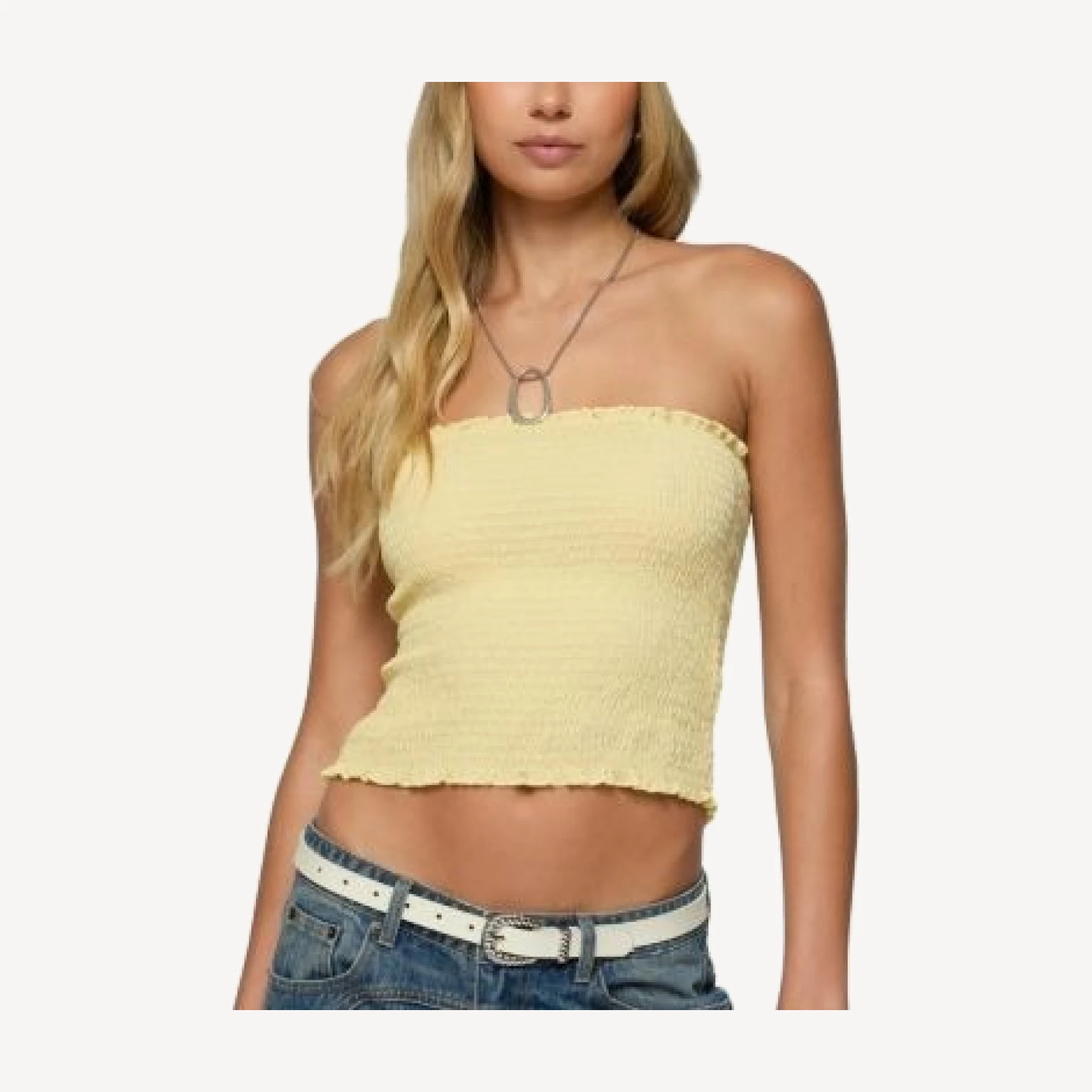 Edikted Emmet Strapless Scrunch Top