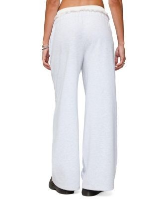 Edikted Tamia Peekaboo Ruffle Lace Sweatpants